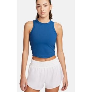 Nike One Dri Fit Cropped Tank Blue Size L